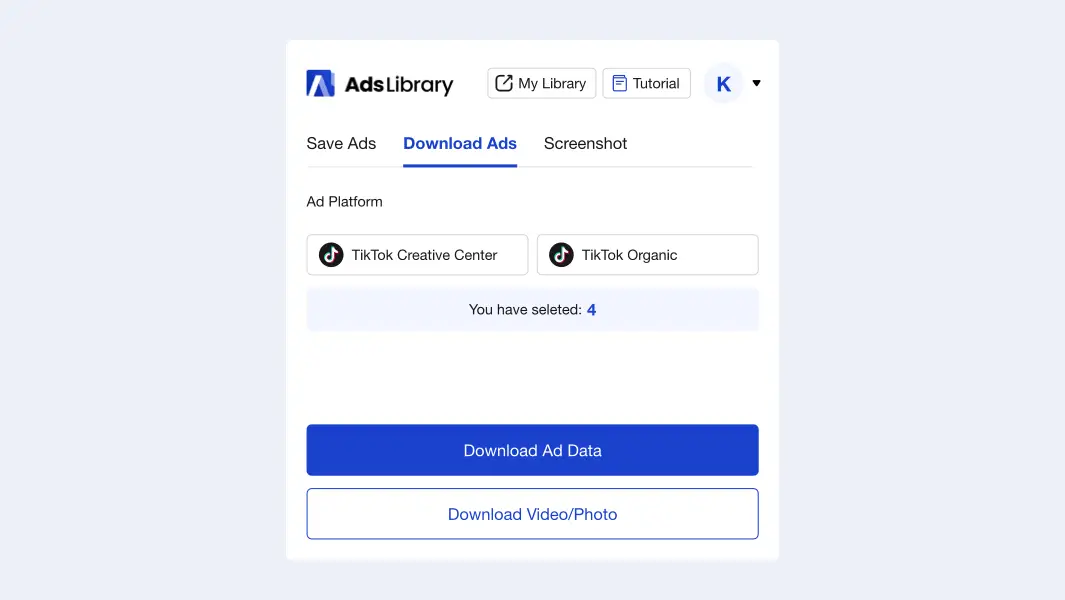 Download Ads from Extension